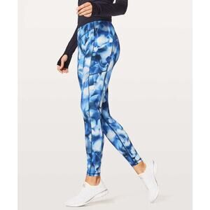 Lululemon Speed Up Tight Blue Floral Full-On Luxtreme Leggings 28" Size 4 🌸💙